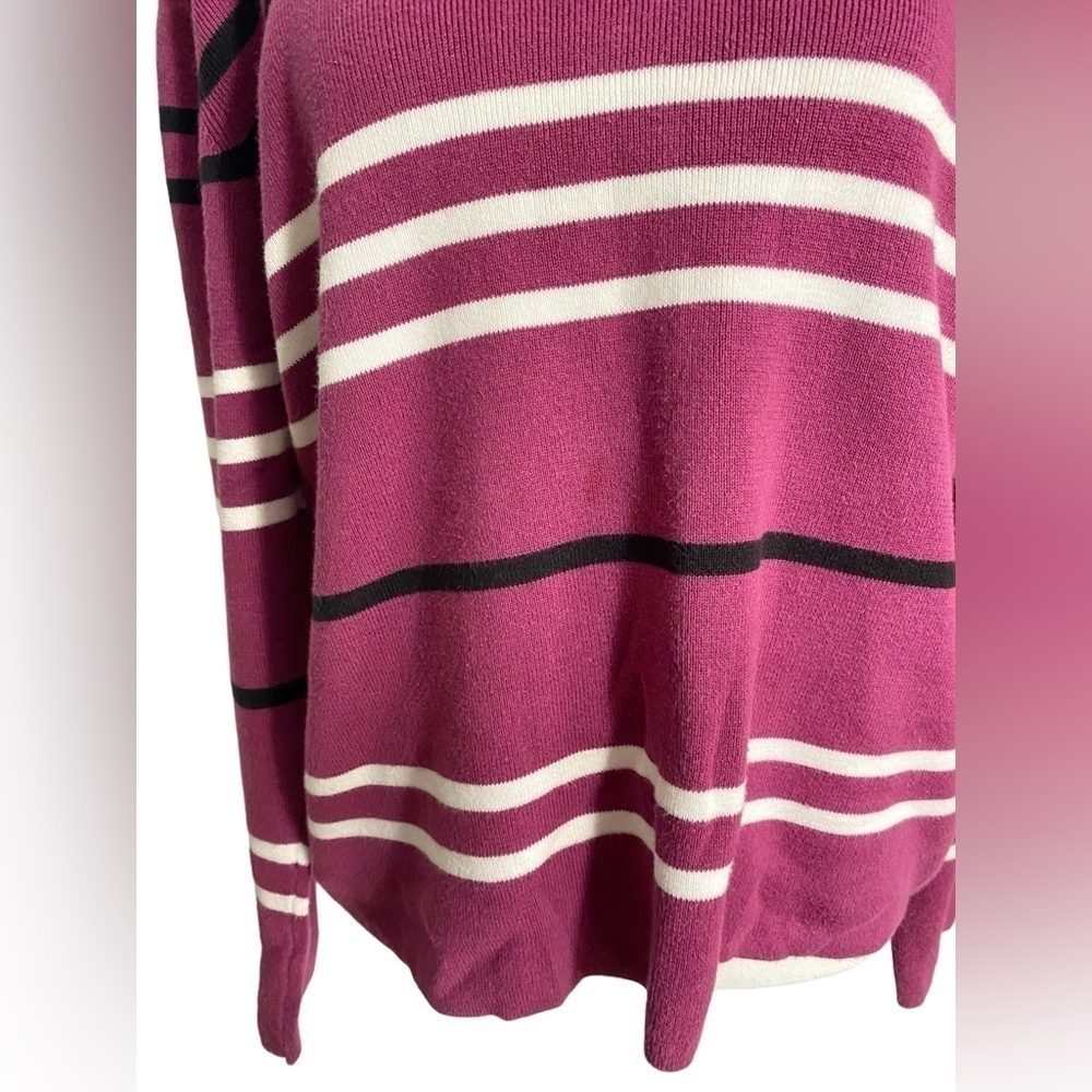 Geoffrey Beene V-Neck Striped Long Sleeve Top - Picture 5 of 11